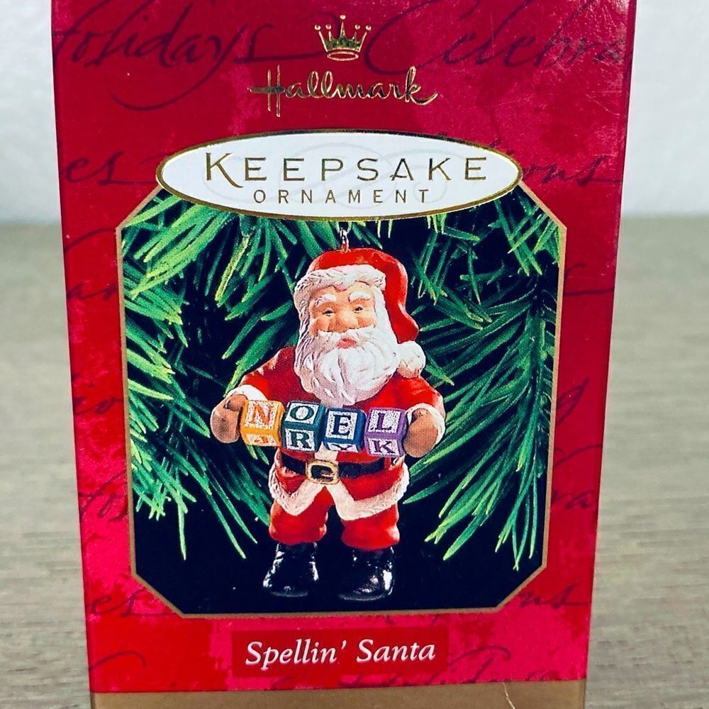 Hallmark Vintage Spellin’ Santa Christmas Ornament 1999